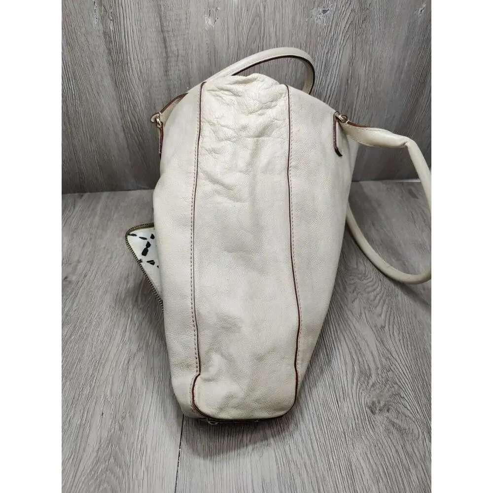 Kate Spade Baxter Street Cobble Hill Carry All Leather Top Handle Bag Cream